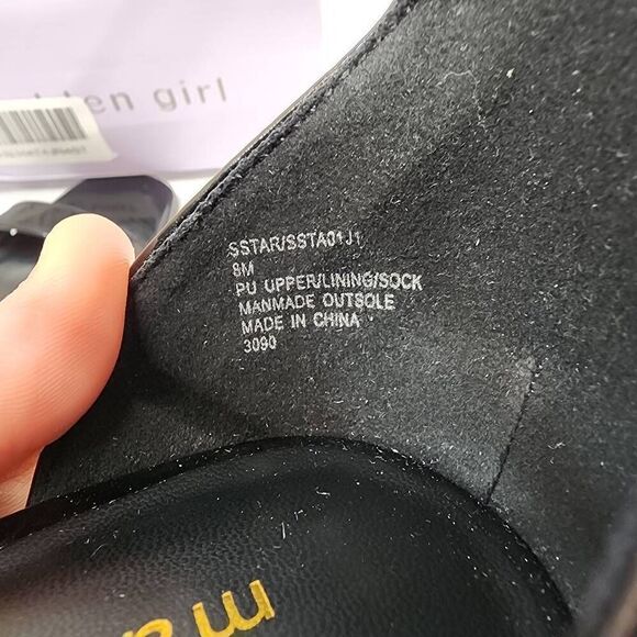 Madden Girl STAR Block Heel Platform Sandal Ankle Strap Square Toe Black Size 8 - Picture 8 of 9